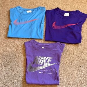 Lot of Nike Kids' Blue and Purple Short Sleeve Tees Size Medium